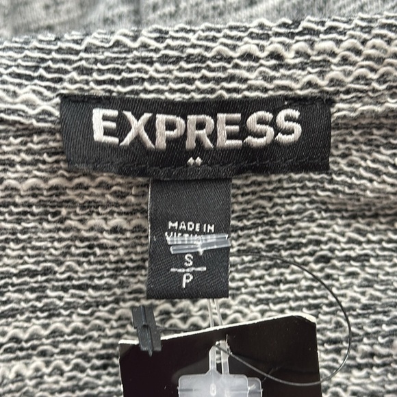 Express NWT Women's Gray Heather Lightweight French Terry Open-Front Jacket - Picture 6 of 9